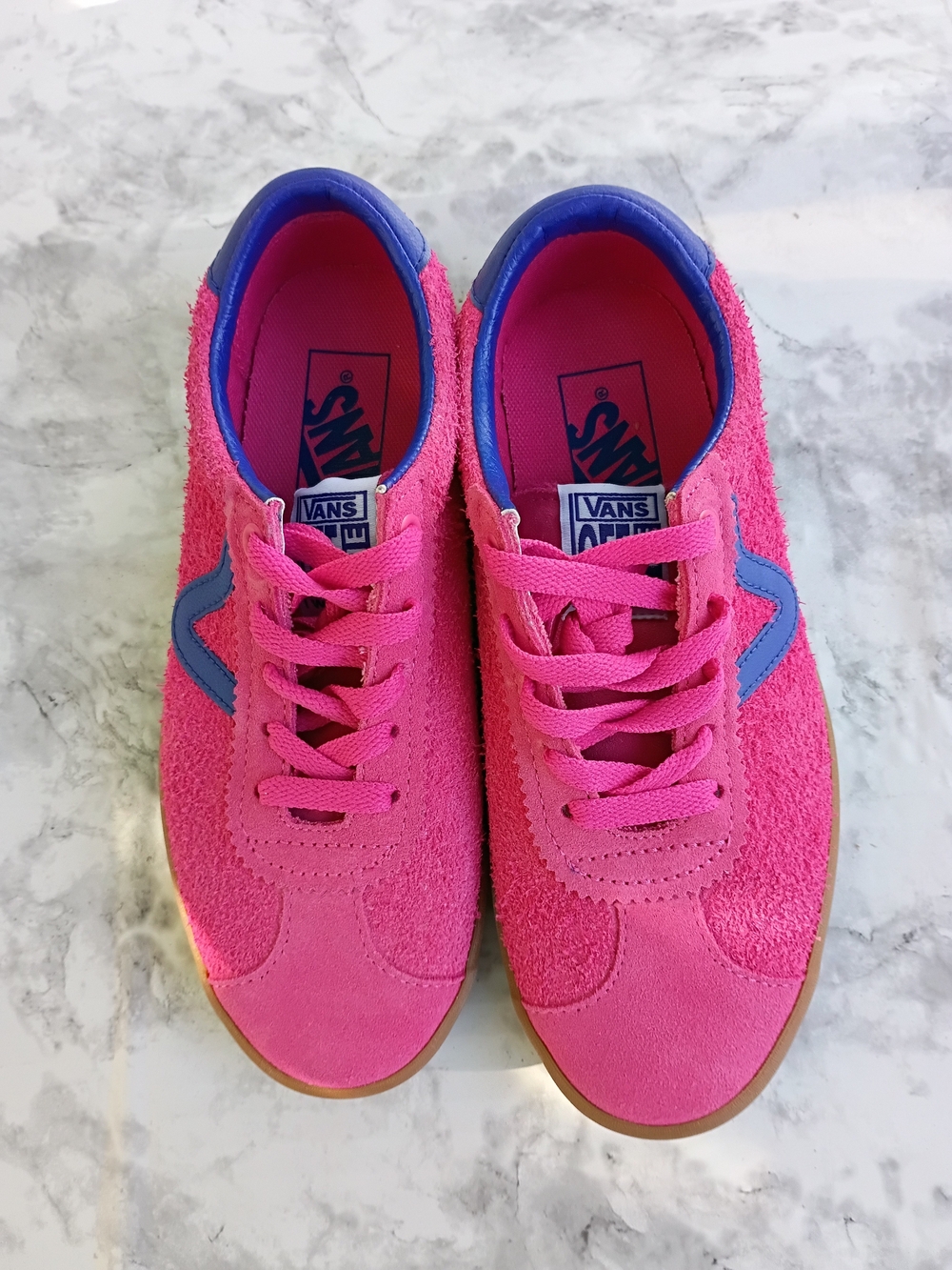 Vans Unisex Pink & Blue Suede Lace-Up Sneakers